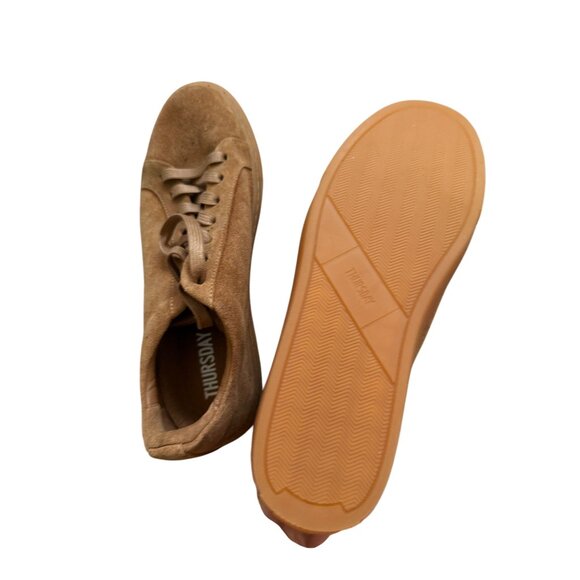 THURSDAY Women's Everyday Tan Suede Lace Up Sneakers Size 7 - Picture 5 of 10